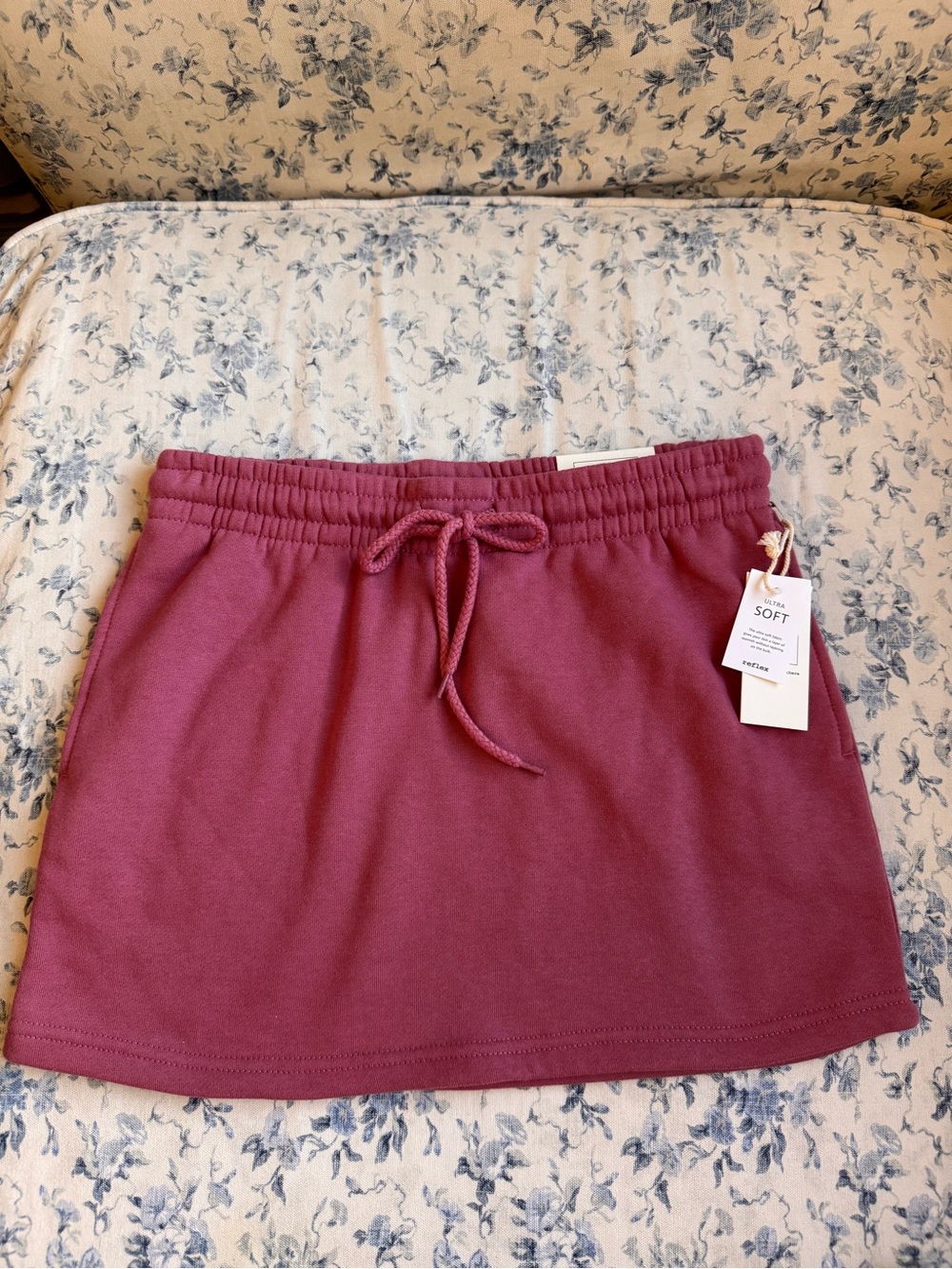 Women’s Soft Drawstring Mini Skirt - Dusty Rose - Size Small